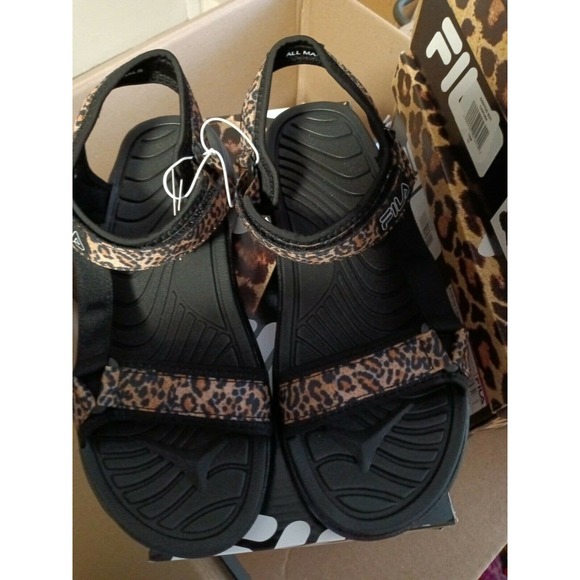 COPY - Fila Women's Andros Adjustable Strap Sandal, Leopard Print 11 - Picture 3 of 6